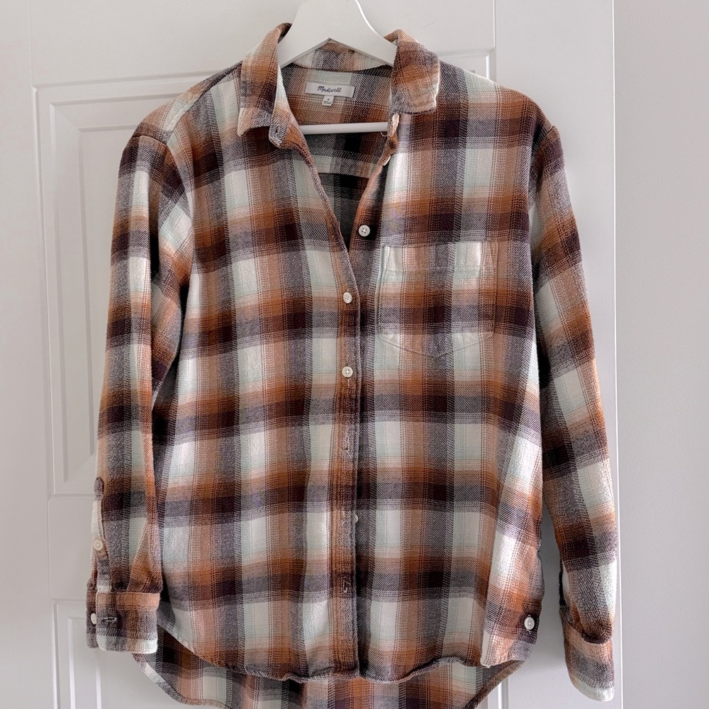 Madewell Flannel Top SIZE M